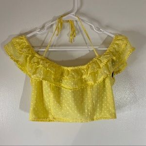Yellow Off the Shoulder Crop Top | Forever 21